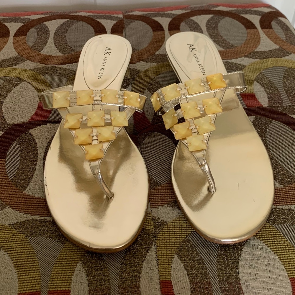 Anne Klein Beaded Heeled Sandals Size 8
